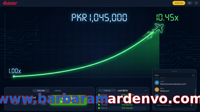 Main screen of Www.barbaramardenvo.com aviator page for PK players