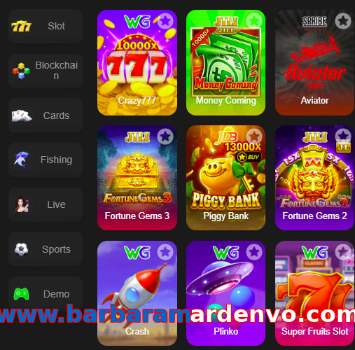 Main screen of Www.barbaramardenvo.com game page for PK players